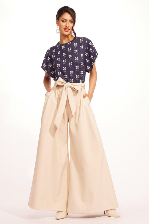 Salinger Wide Leg Pant - Faux Leather